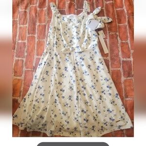 Tahari Girls Dress & Scrunchie Set Sz 8 Nwt Floral So Cute